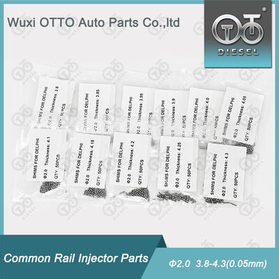 Kit di spessori per regolazione iniettori Common Rail, rondelle di spessore per riparazione diametro 2,0 mm, 3,80-4,30 (0,05 mm), 50 pezzi/sacchetto, parti di riparazione iniettori diesel